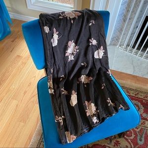 vintage silk floral skirt
